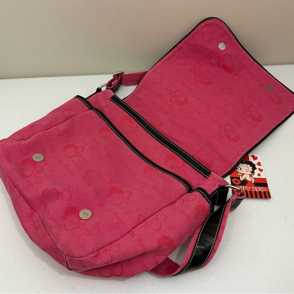 Pink Betty Boop Rhinestone Messenger Bag - Picture 9 of 16